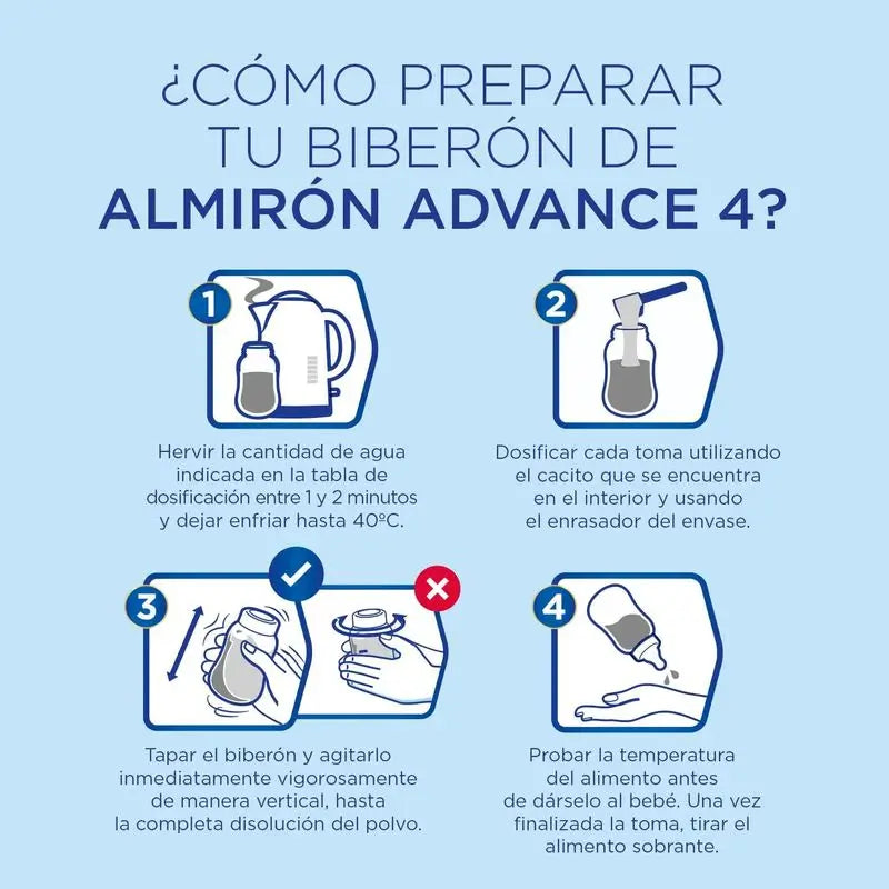 Almirón Advance 4 Leche De Crecimiento Desde Los 24 Meses, 4 X 800g