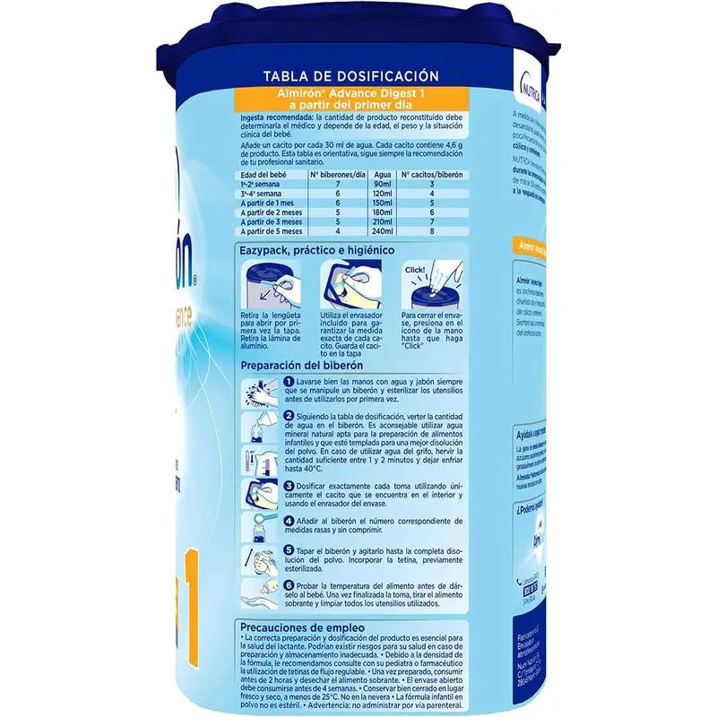 Almirón Advance Digest 1, Leche De Inicio Bebé Anti-Cólico Y Estreñimiento, 3 X  800g