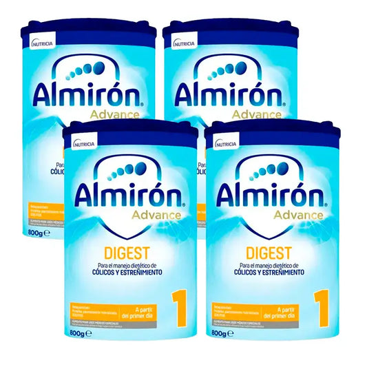 Almiron Advance Digest 1, Leche De Inicio Bebé Anti-Cólico Y Estreñimiento , 4 x 800 gr