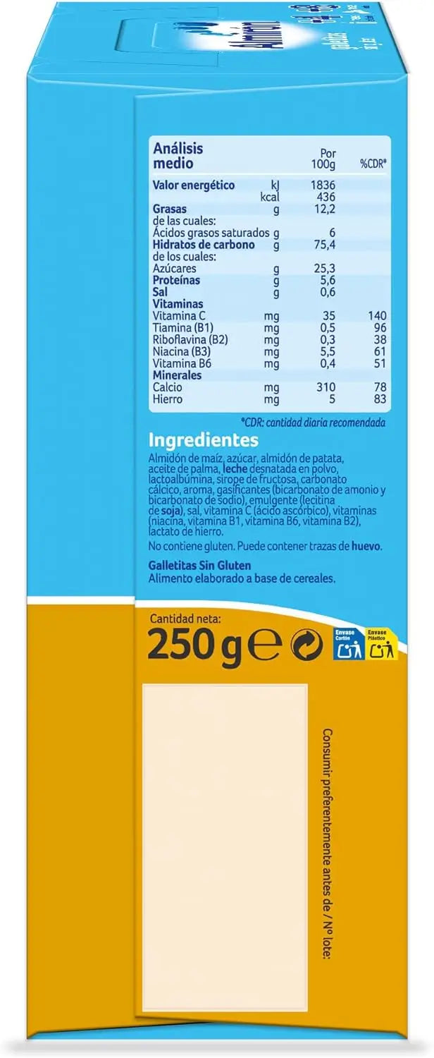 Almirón, Galletas para Bebé Sin Gluten, a partir de 4 Meses, 250g