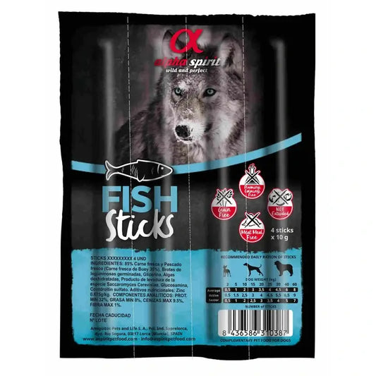 Alpha Spirit Canine Barritas Pescado 16X4Uds