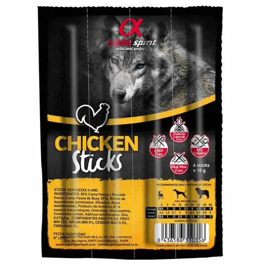 Alpha Spirit Canine Barritas Pollo 16X4Uds