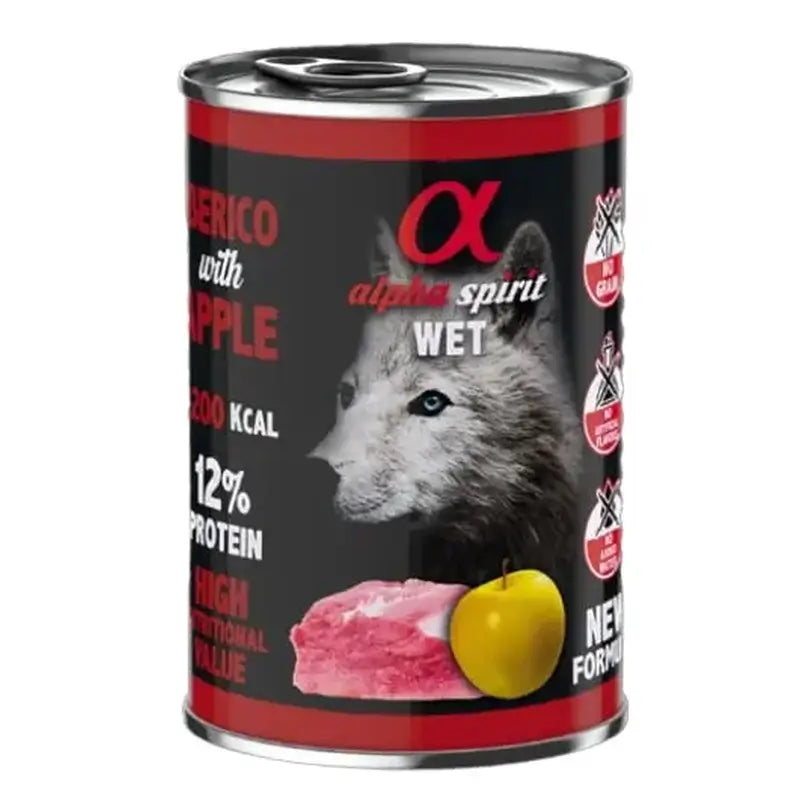 Alpha Spirit Canine Cerdo C/Manzana Amar. Lata 6X400Gr