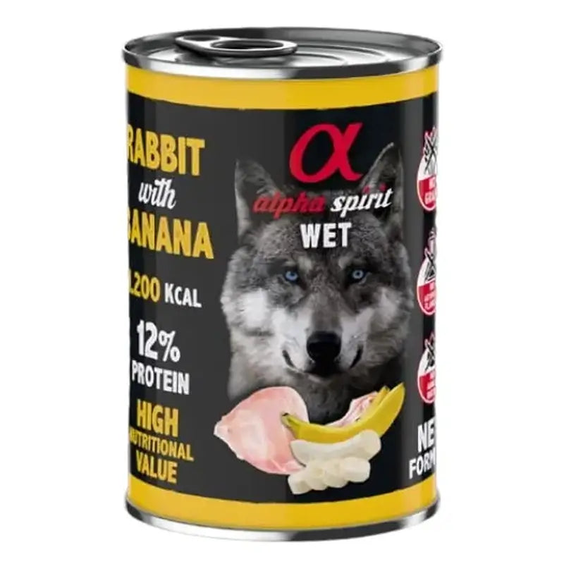 Alpha Spirit Canine Conejo Con Platano Lata 6X400Gr