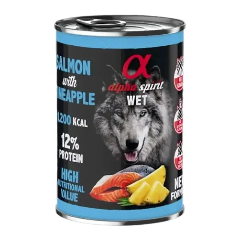 Alpha Spirit Canine Salmon Con Piña Lata 6X400Gr