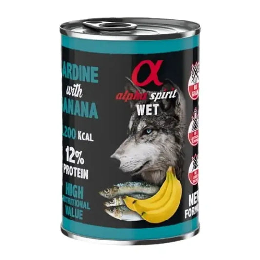 Alpha Spirit Canine Sardina Con Platano Lata 6X400Gr