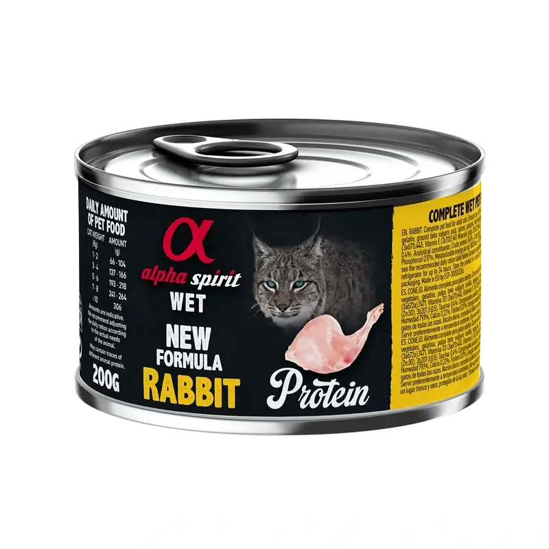 Alpha Spirit Feline Conejo Lata Caja 6X200Gr