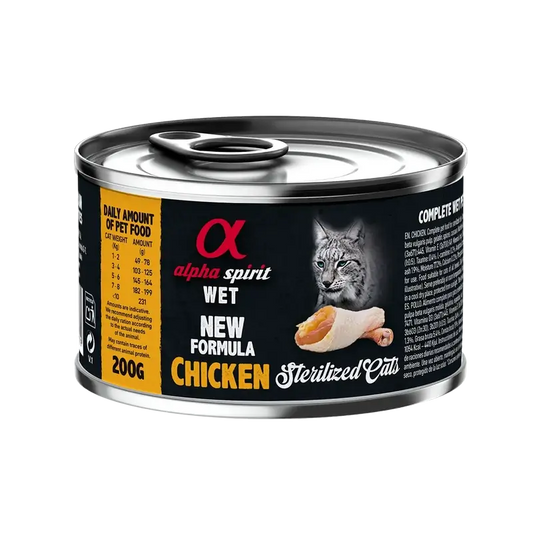 Alpha Spirit Feline Esterilizado Pollo Lata Caja 6X200Gr