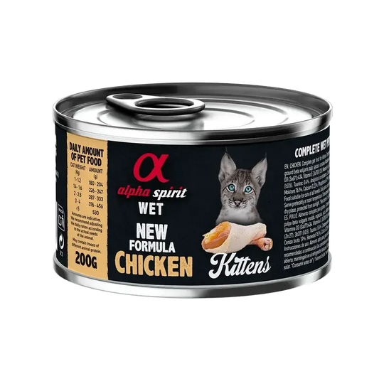 Alpha Spirit Feline Kitten Pollo Lata Caja 6X200Gr