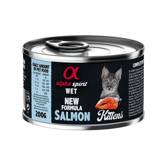 Alpha Spirit Feline Kitten Salmon Lata Caja 6X200Gr