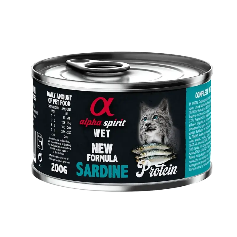 Alpha Spirit Feline Sardina Lata Caja 6X200Gr