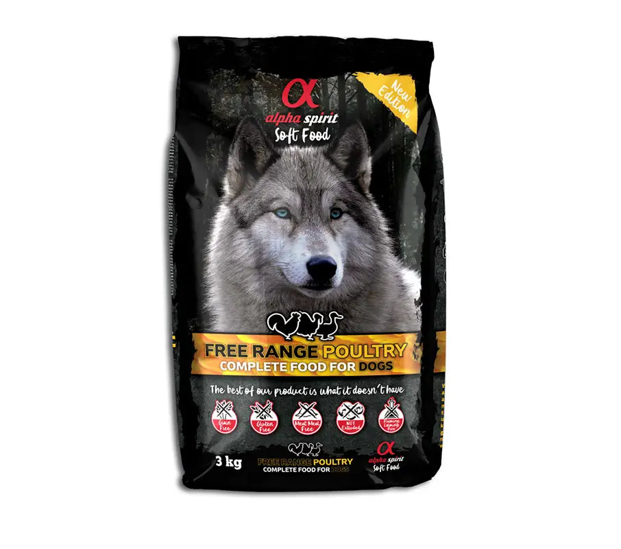 Alpha Spirit Canine Adult Aves Corral Semihumedo 3Kg, pienso para perros