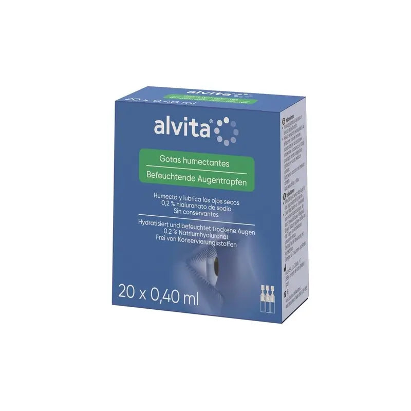 Alvita Gotas Humectantes Con Ácido Hialurónico 20X0,4 Ml, 20 Unidades x 0,4 ml