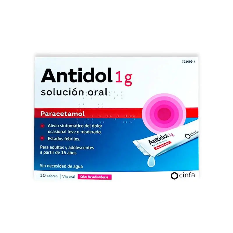 Antidol 1 g Solución Oral, 10 Sobres