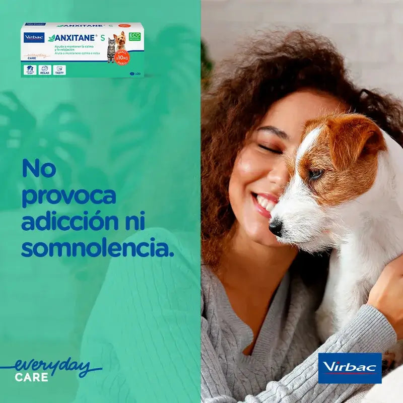 Virbac Anxitane S, 30 Comprimidos Relajantes Para Gatos y Perros 0 - 10kg