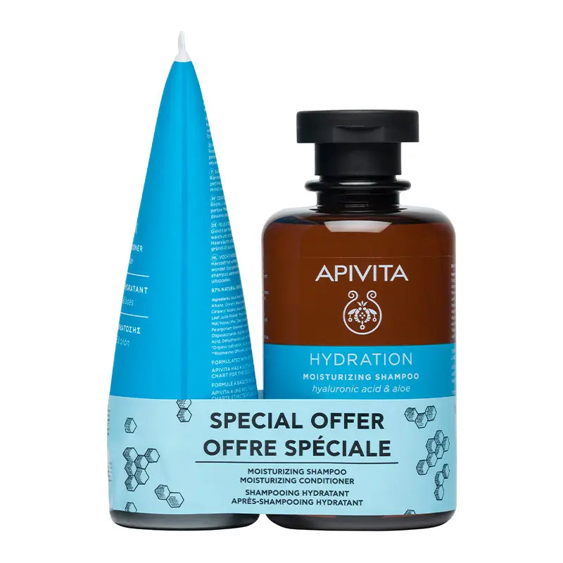 APIVITA Champú + Acondicionador Hidratante, 250 ml + 150 ml