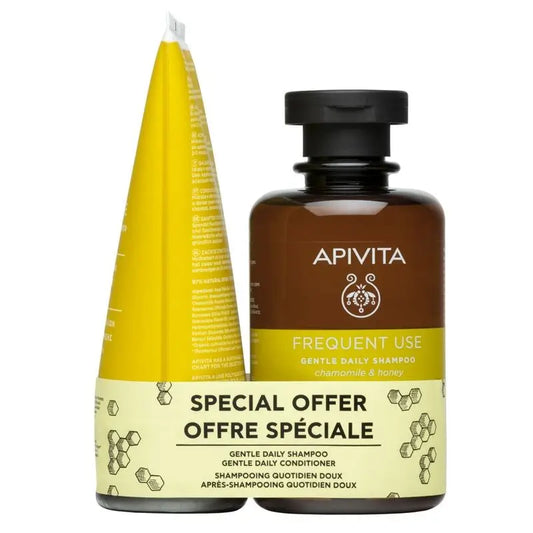 APIVITA Champú + Acondicionador Suave de Uso Diario, 400 ml