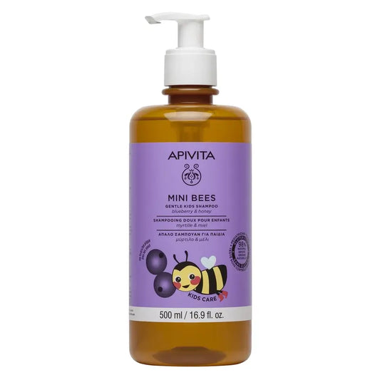 Apivita Champú Suave Para Niños Con Arándano Y Miel, 500 ml