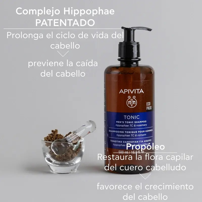 Apivita Men Champú Tonificante Caída del Cabello 500 ml