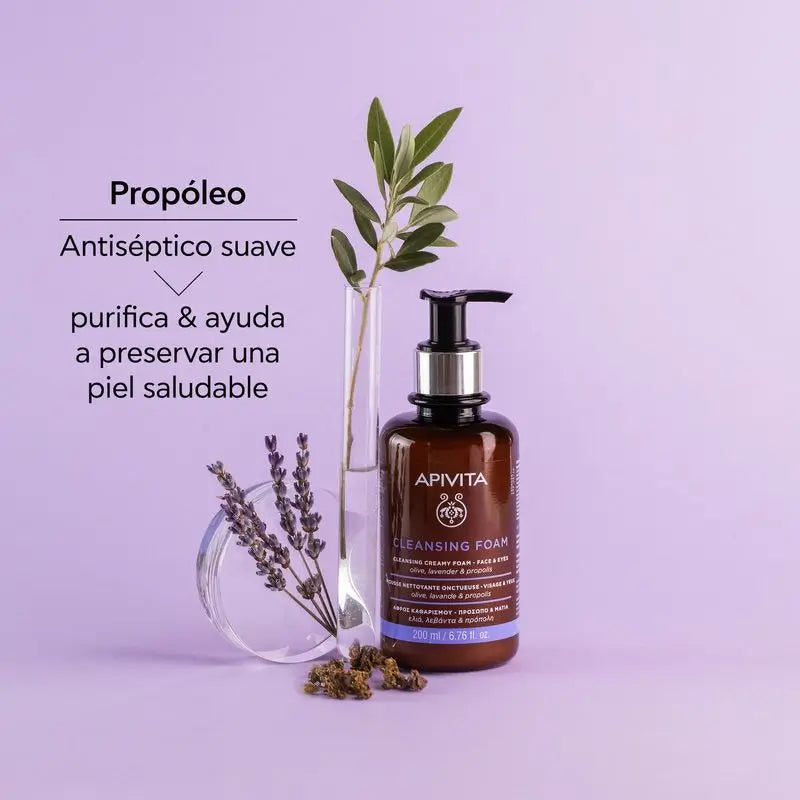 APIVITA Crema Espuma Limpiadora Facial Oliva y Lavanda 200 ml