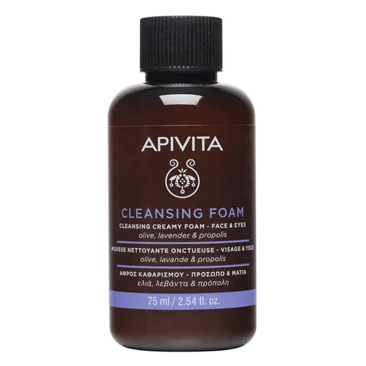 Apivita Crema Espuma Limpiadora Facial Y Ojos Con Oliva Y Lavanda , 75 ml