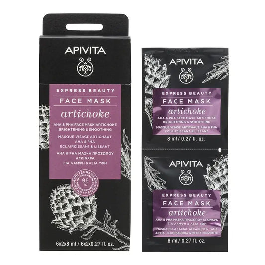 Apivita Express Beauty Mascarilla Iluminadora Y Retexturizante Con Alcachofa , 2x8  ml