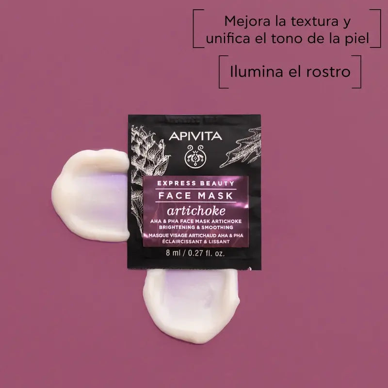 Apivita Express Beauty Mascarilla Iluminadora Y Retexturizante Con Alcachofa , 2x8  ml