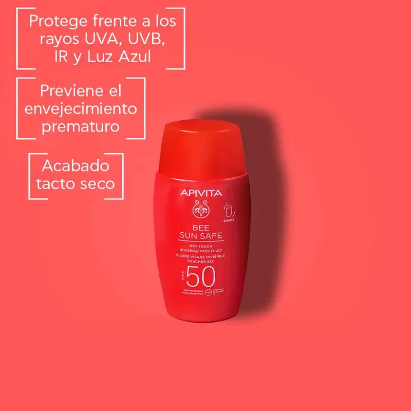 APIVITA Fluido Facial Invisible Toque Seco SPF 50, 50 ml