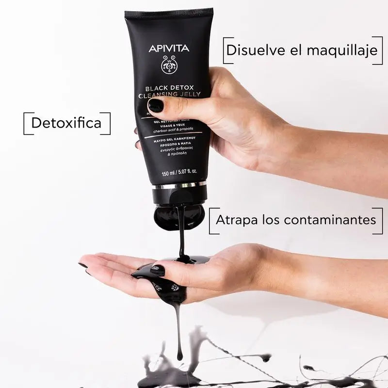 APIVITA Limpiador Detox Negro con Carbón Activo y Propóleo 150 ml