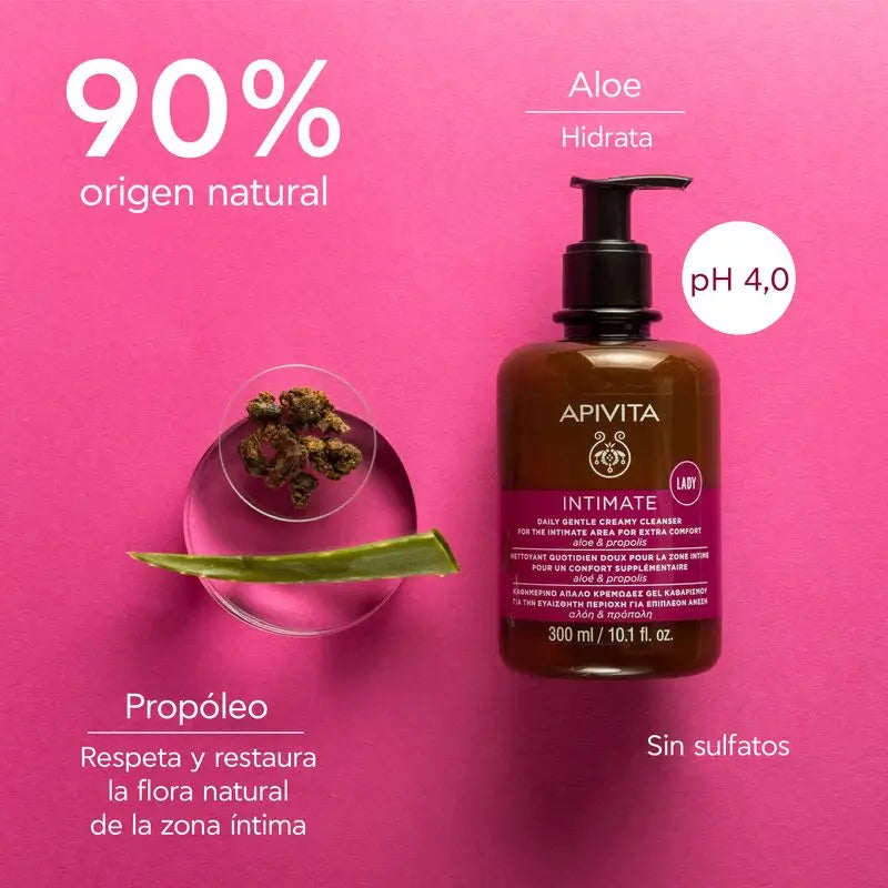 Apivita Intimate Gel Limpiador Suave Plus Con Árbol De Té Y Propóleo , 300 ml