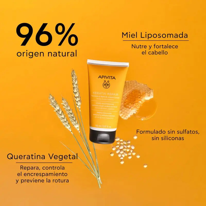 Apivita Keratin Repair Acondicionador Nutre En Profundidad Y Reconstruye , 150 ml