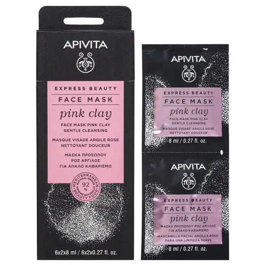 APIVITA Express Beauty Mascarilla Limpiadora Suave con Arcilla Rosa