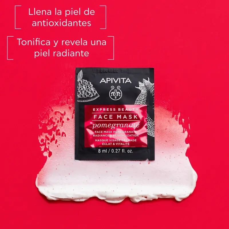 APIVITA Mascarilla Facial Luminosidad con Granada 2 unidades x 8 ml