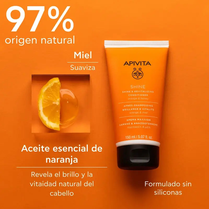 APIVITA Acondicionador Brillo y Vitalidad Para Todo Tipo de Cabello con Naranja y Miel 150 ml