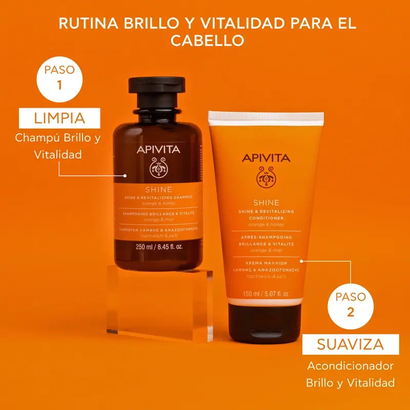 APIVITA Champú Brillo y Vitalidad con Naranja y Miel 250 ml