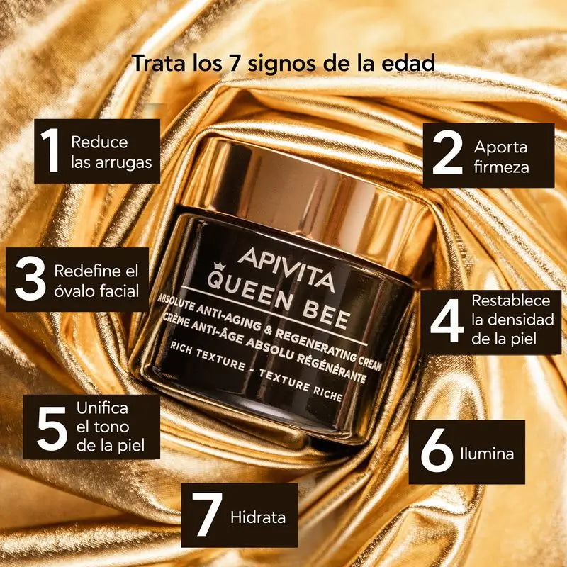 APIVITA Queen Bee Crema Regeneradora Antiedad Absoluto Textura Rica 50 ml