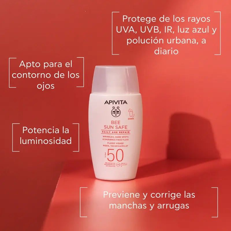 Apivita Reparación Antiedad Diaria Spf50 Fluido Facial, 50 Ml