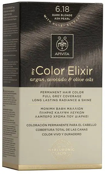 APIVITA Tinte My Color Elixir N 6.18 Rubio Oscuro Ceniza Perlado