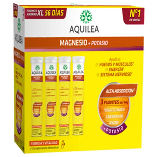 Aquilea Energía & Vitalidad Magnesio+Potasio Efervescentes , 56 comprimidos