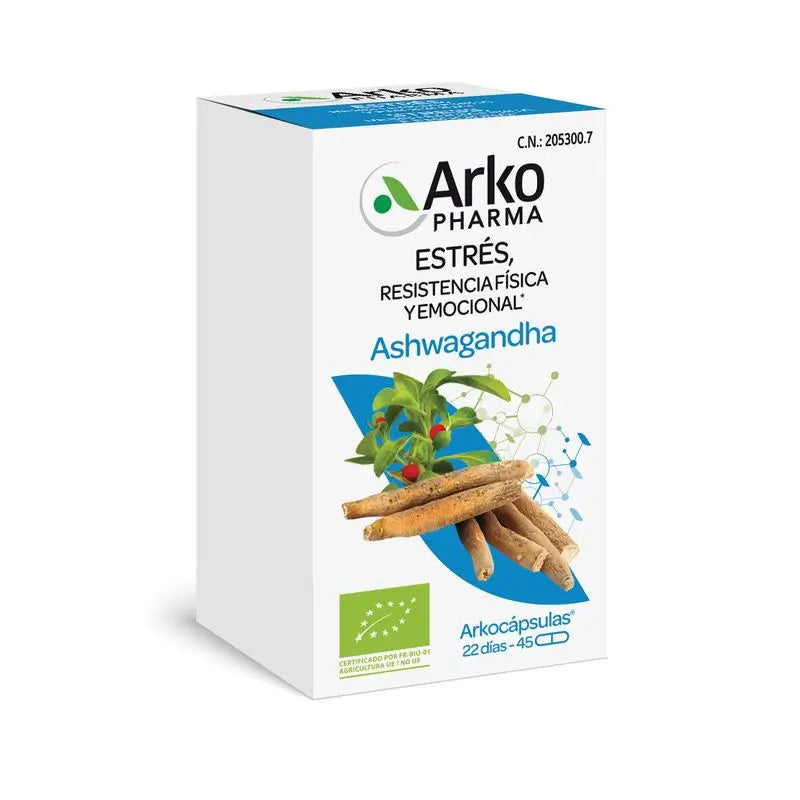 Arkocápsulas Ashwagandha Bio 45 Cápsulas Arkopharma