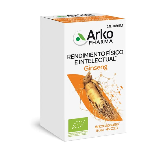 Arkocápsulas Ginseng Bio 45 Cápsulas Arkopharma