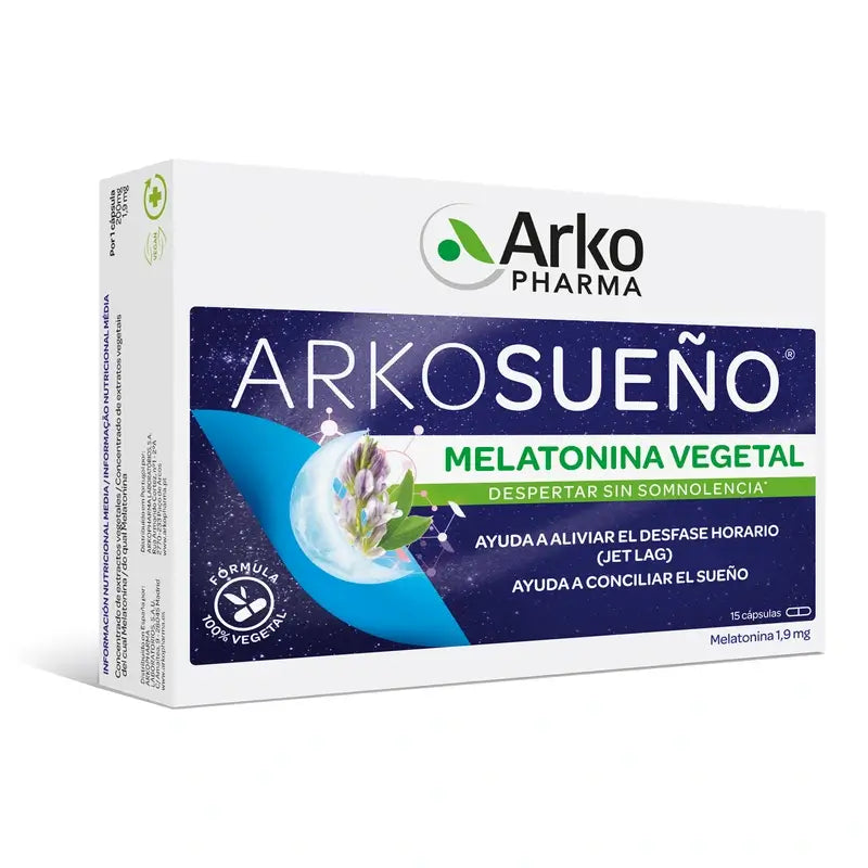 Arkosueño Melatonina 100% Vegetal 15 Cápsulas Arkopharma