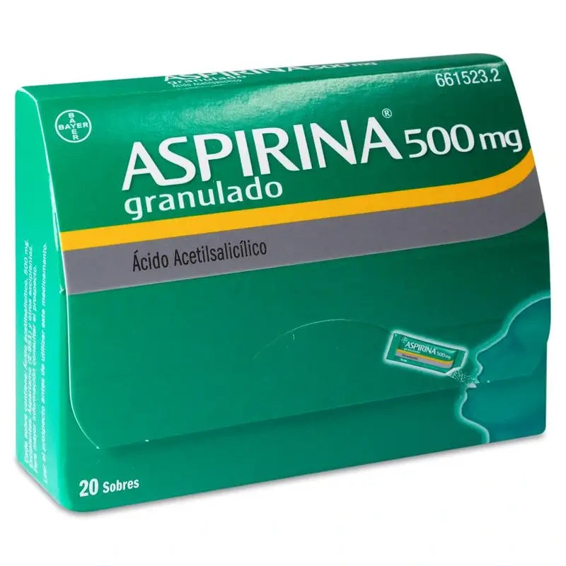 Aspirina 500 Mg Granulado Oral, 20 sobres