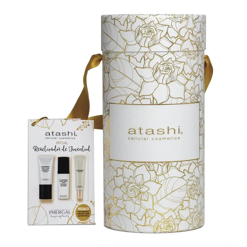 Atashi Cofre Ritual K-Bioferment Sérum + Crema Antiedad Revitalizante + Regalo Radiant Instant Skin Antifatigue Flash Peel Glycolic