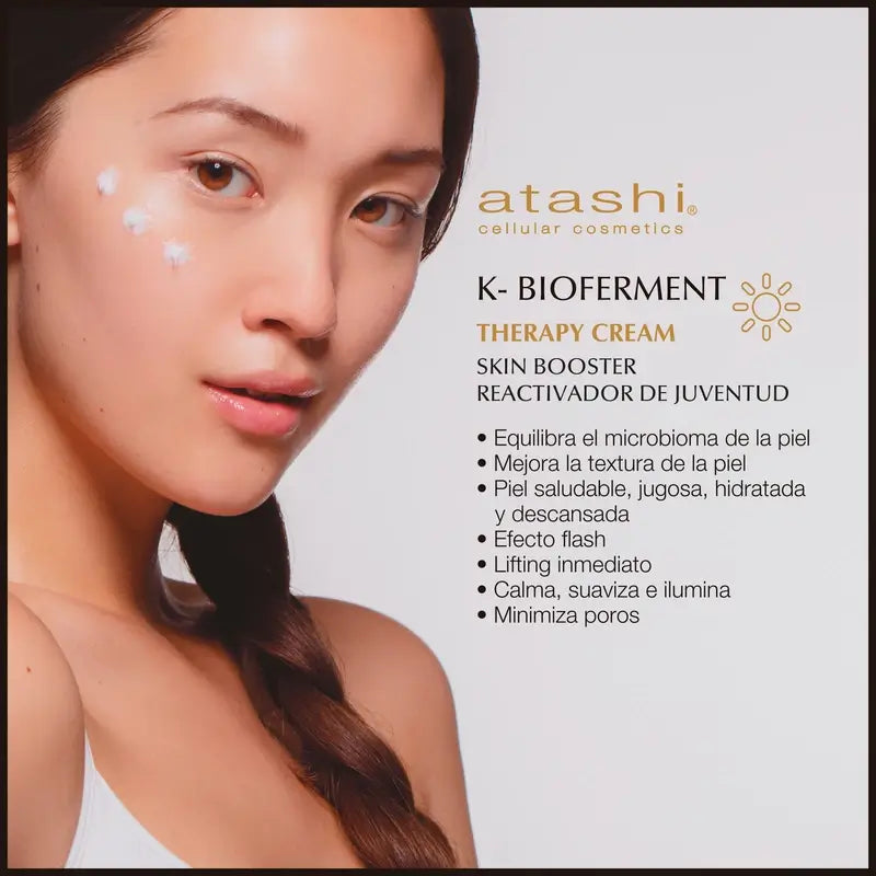 Atashi Cofre Ritual K-Bioferment Sérum + Crema Antiedad Revitalizante + Regalo Radiant Instant Skin Antifatigue Flash Peel Glycolic