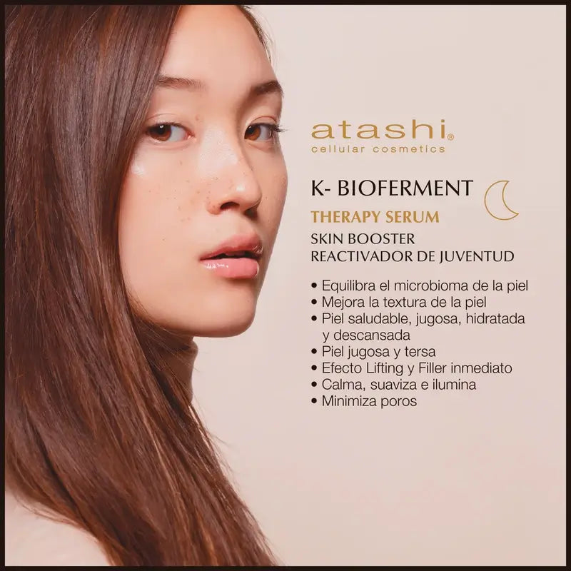 Atashi Cofre Ritual K-Bioferment Sérum + Crema Antiedad Revitalizante + Regalo Radiant Instant Skin Antifatigue Flash Peel Glycolic