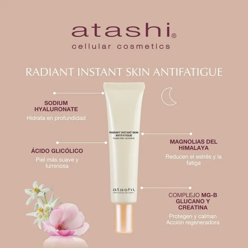 Atashi Cofre Ritual K-Bioferment Sérum + Crema Antiedad Revitalizante + Regalo Radiant Instant Skin Antifatigue Flash Peel Glycolic