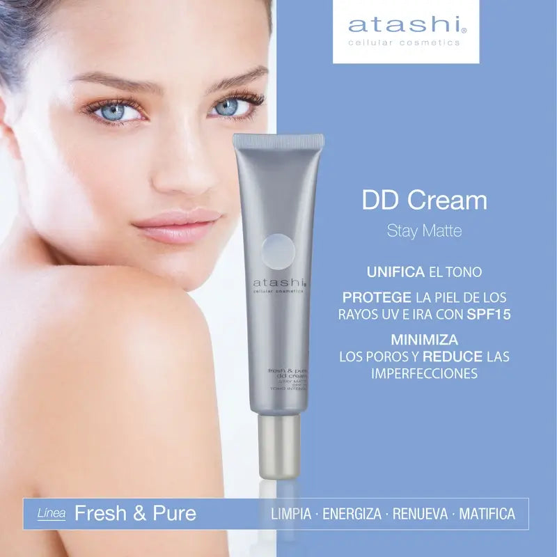 Atashi Fresh & Pure Dd Cream Matificante Stay Matte Tono Medio 40Ml