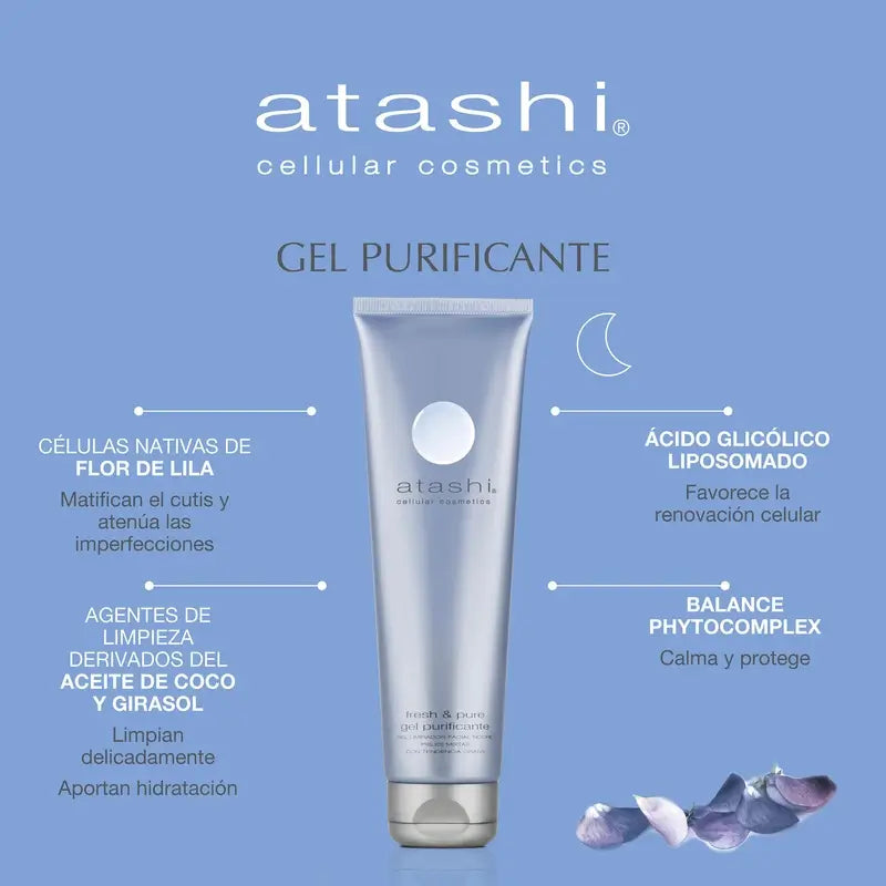 Atashi Gel Limpiador Facial Piel Grasa Purificante Matificante 150Ml