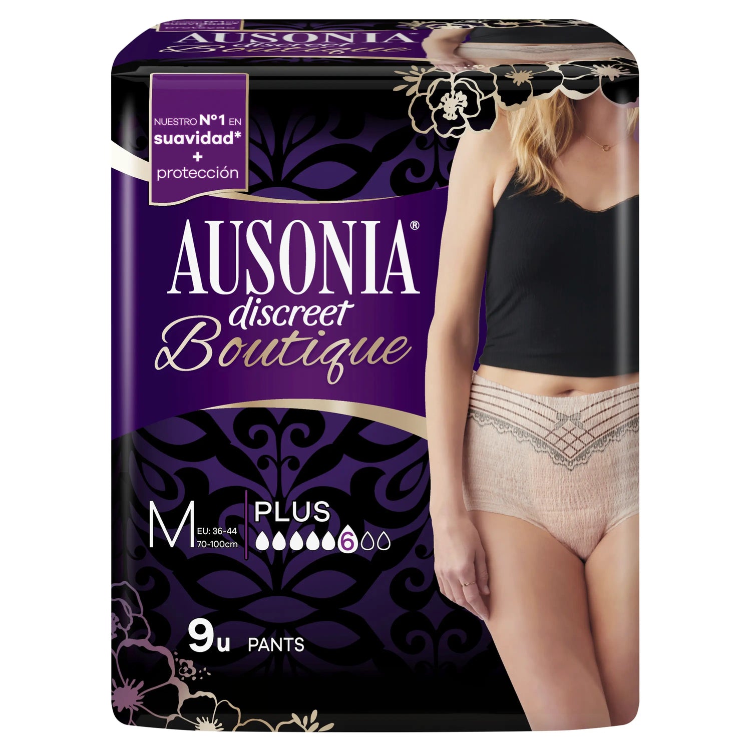 Ausonia Discreet Braguitas Para Pérdidas De Orina Salmón, 9 unidades